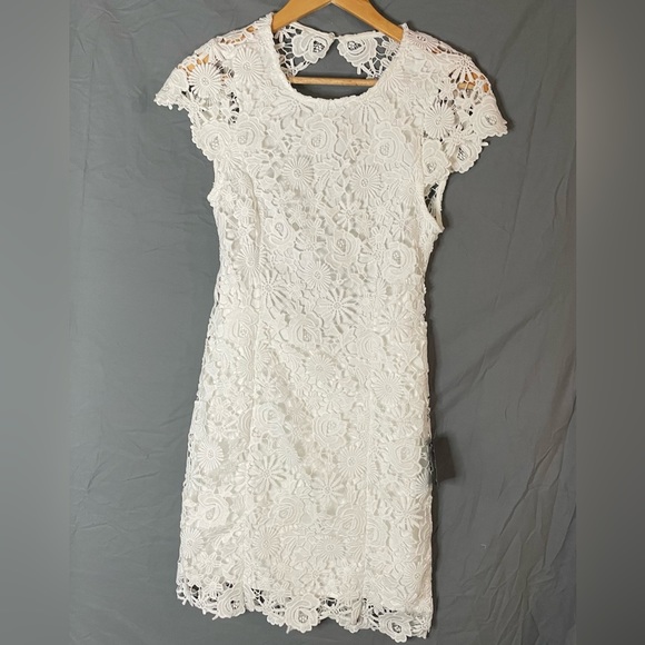 Lulus Romance Language White Backless Lace Dress - Picture 1 of 8